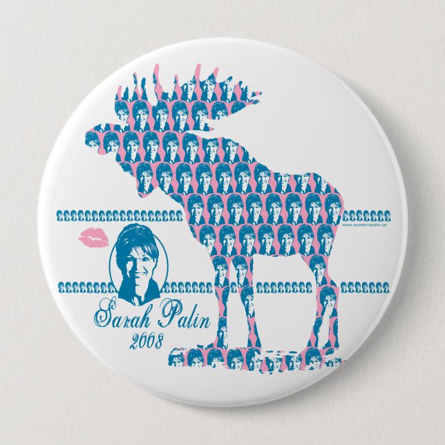 Sarah Palin Moose Button (Front)