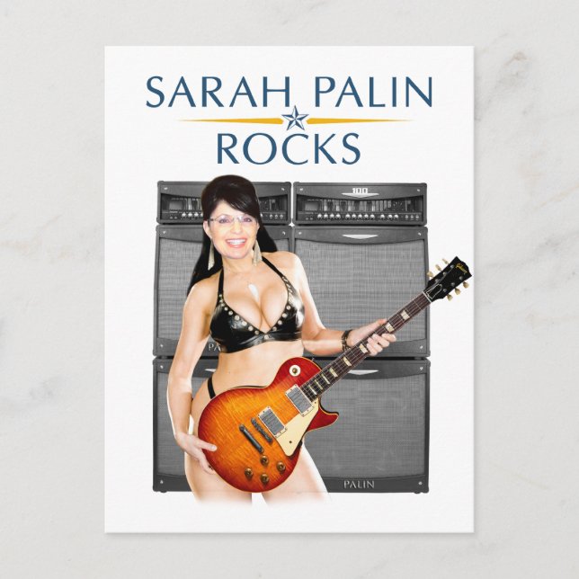 Sarah Palin Rocks Postcard (Front)