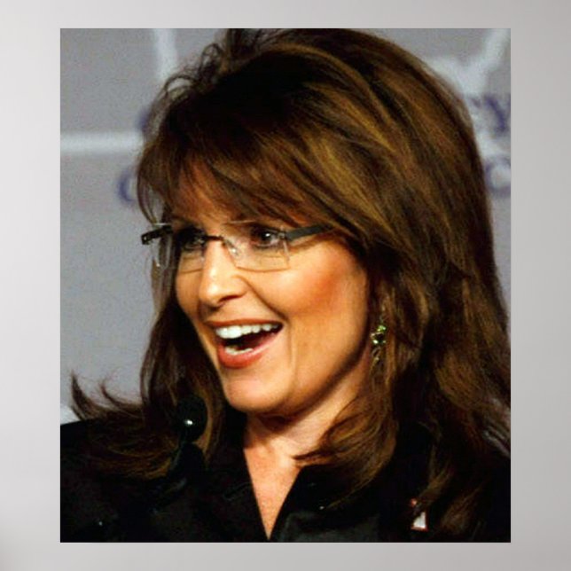 Sarah Palin Smiling to Crowd Poster (Front)