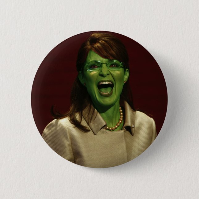 Sarah Palin the Witch 6 Cm Round Badge (Front)