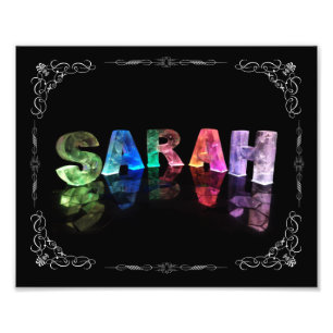 Sarah - The Name Sarah in 3D Lights (Photograph) Photo Print