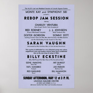 Sarah Vaughan - Billy Eckstine jazz poster - Rebo