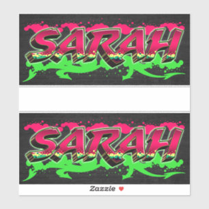 Sarah Vorname Name Graffiti Aufkleber Sticker