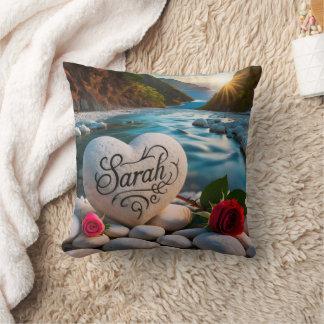 Sarah's Sunset River Stone Cushion