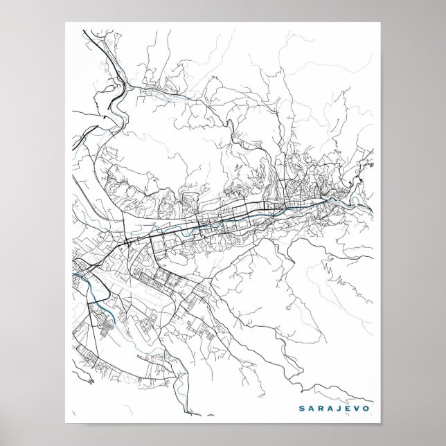 Sarajevo City Map Poster (Front)