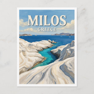 Sarakiniko Beach Milos Greece Postcard