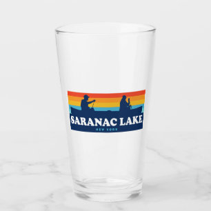 Saranac Lake New York Canoe Glass