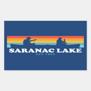 Saranac Lake New York Canoe Rectangular Sticker