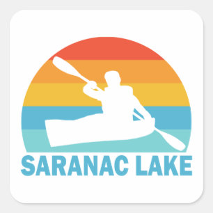 Saranac Lake New York Kayak Square Sticker