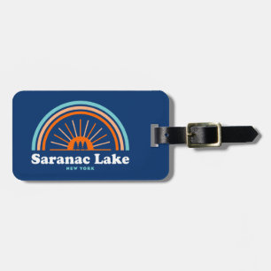 Saranac Lake New York Rainbow Luggage Tag