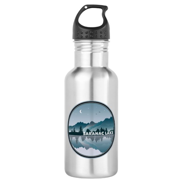 Saranac Lake New York Reflection 532 Ml Water Bottle (Front)