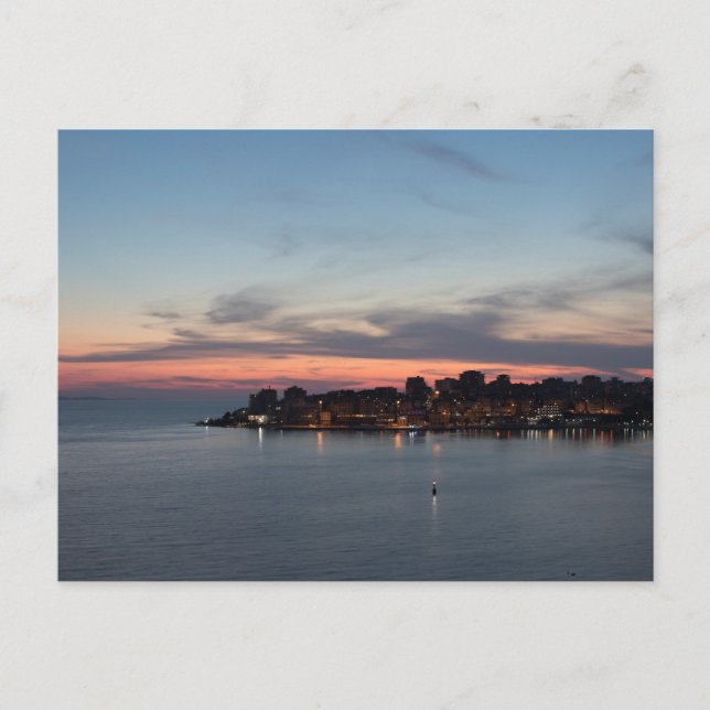 Sarande, Albania, at sunset Postcard (Front)