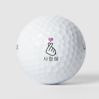Saranghae Korean Finger Heart K-Pop K-Drama Love S Golf Balls