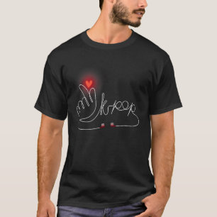 Saranghae Korean Graphic Finger Heart Hand I Love T-Shirt
