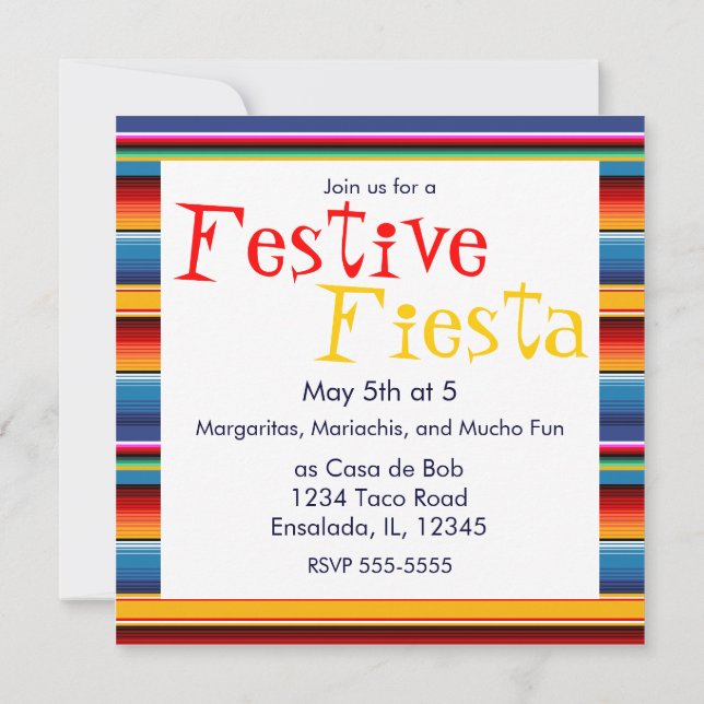 Sarape Cinco de Mayo Invitation (Back)