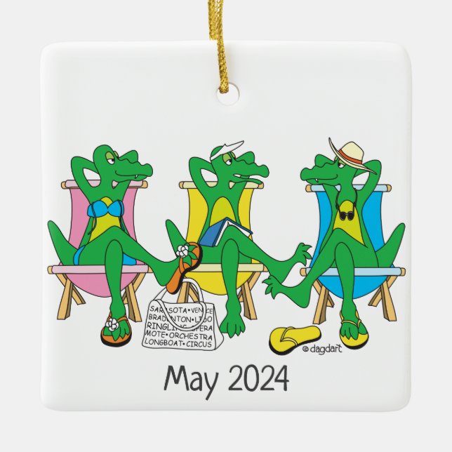 Sarasota Beach Ceramic Ornament (Front)