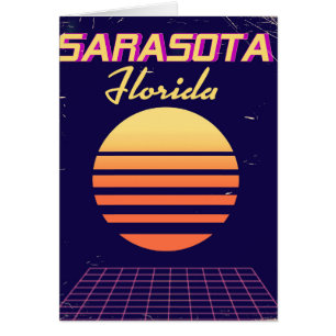 Sarasota Florida 1980s vintage travel print.