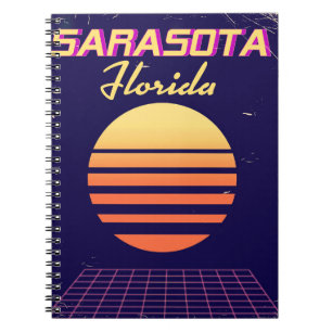 Sarasota Florida 1980s vintage travel print. Notebook