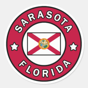 Sarasota Florida Classic Round Sticker