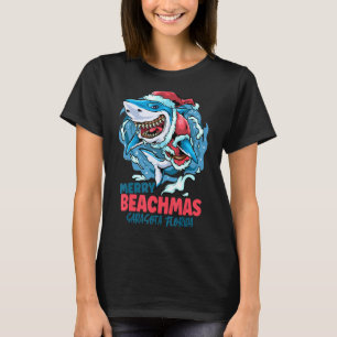 Sarasota Florida Merry Beachmas Christmas Shark Sa T-Shirt