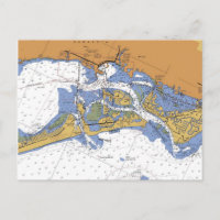 Sarasota, Florida Nautical Harbour Chart Postcard