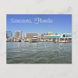 Sarasota, Florida skyline from the bay. Postcard