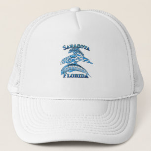 Sarasota Florida Vacation Tribal Dolphins Trucker Hat