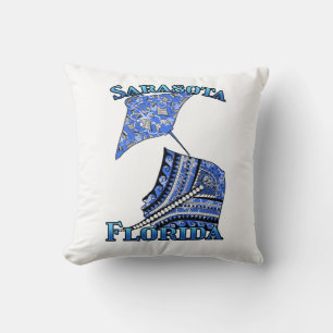 Sarasota Florida Vacation Tribal Stingray Cushion