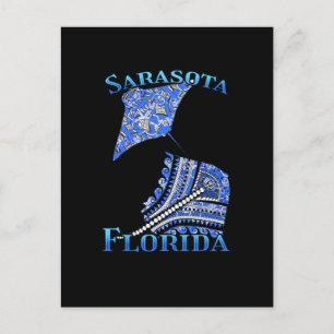 Sarasota Florida Vacation Tribal Stingray Postcard