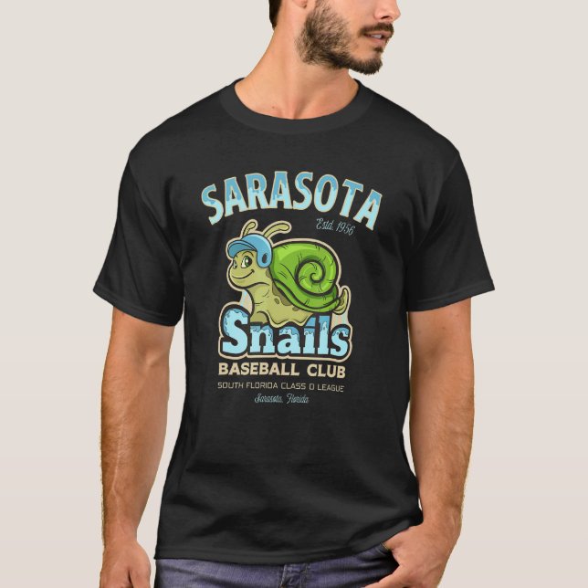 Sarasota Snails Retro Minor League Baseball Team T-Shirt (Front)