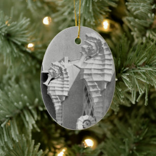 Sarasota's SeaHorses Ceramic Ornament