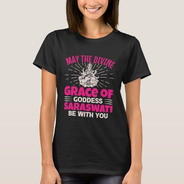 Sarasvati Hindu Goddess T-Shirt (Front)