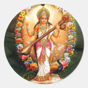 Saraswati Classic Round Sticker