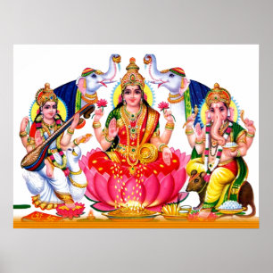 Saraswati,Laxmi,Ganesha Poster