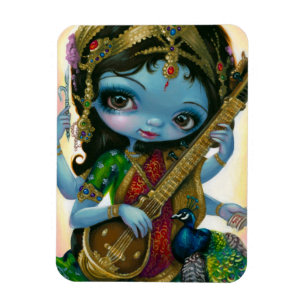 "Saraswati Playing Veena" Flex Magnet