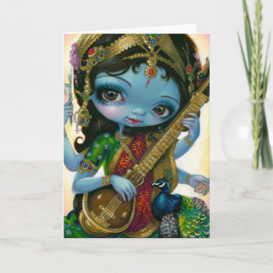 "Saraswati Playing Veena" Greeting Card