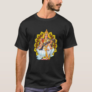 Saraswati Sacred Geometry Third Eye Isha Hindu Lin T-Shirt