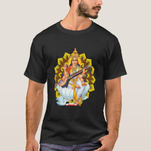 Saraswati Sacred Geometry Third Eye Isha Hindu Lin T-Shirt