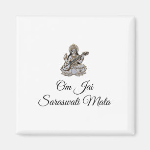 Saraswati Shirt Design Om Jai Saraswati Mata Magnet