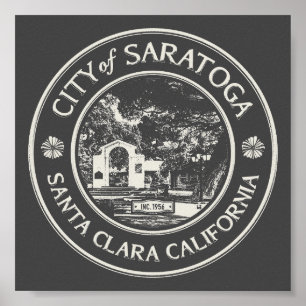 SARATOGA CALIFORNIA VINTAGE POSTER