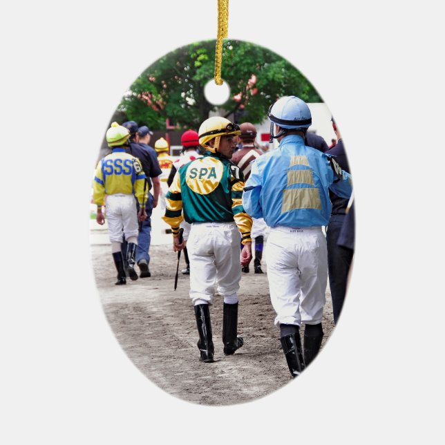 Saratoga Jockeys Ceramic Tree Decoration (Front)