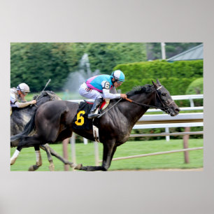 Saratoga Race - Big Bobby & jockey Junior Alvarado Poster