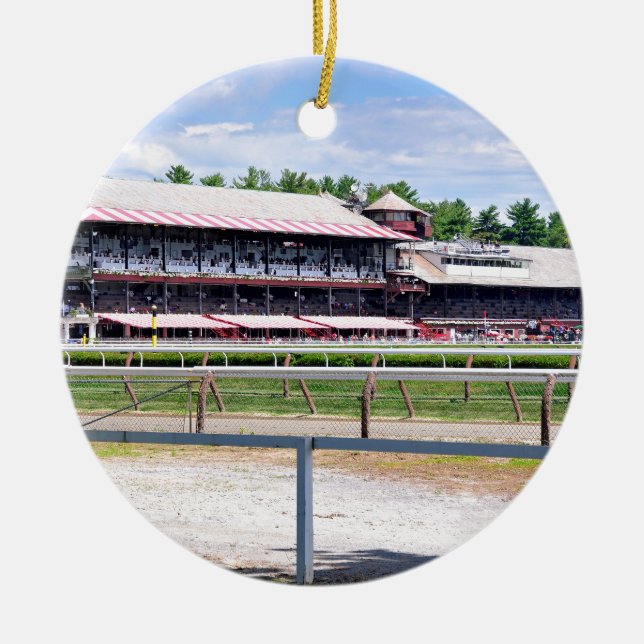 Saratoga Race Course and Clare Court Ceramic Ornament (Front)