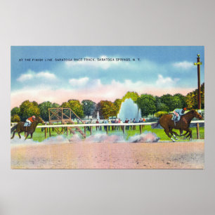 Saratoga Race Track Finish Line View Poster