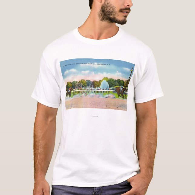 Saratoga Race Track Finish Line View T-Shirt (Front)
