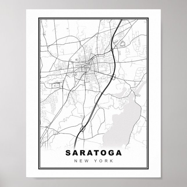 Saratoga Springs Map Poster (Front)