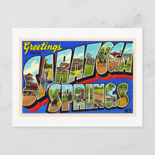 Saratoga Springs New York NY Large Letter Postcard