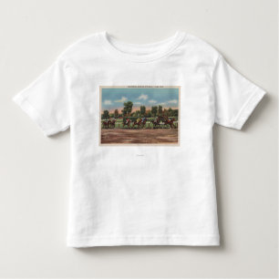 Saratoga Springs, NY - Horse Race Track Scene Toddler T-Shirt