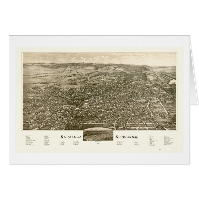 Saratoga Springs, NY Panoramic Map - 1888 (Front Horizontal)
