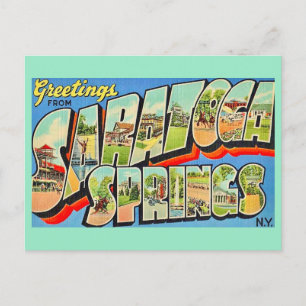 Saratoga Springs NY Retro Postcard